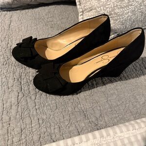 Jessica Simpson Black Wedge Suede Shoes